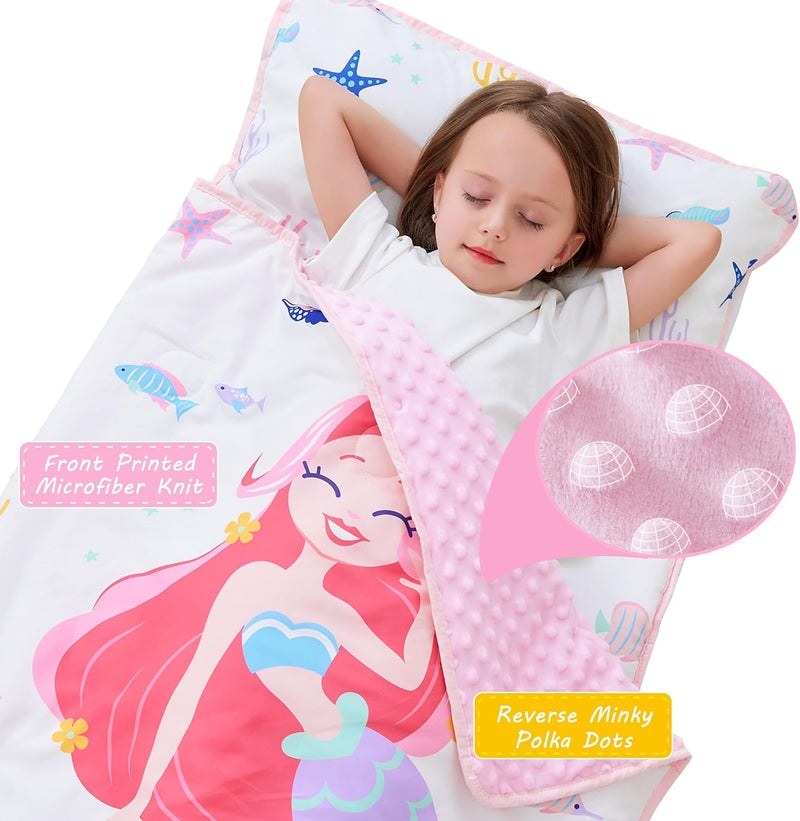lasoftan Toddler Nap Mat with Pillow and Blanket, Extra Large Rolled Napping Mats,Slumber Bags for Boys Girls,Kids Sleeping Bag for Daycare, Preschool Travel Camping - Image 2